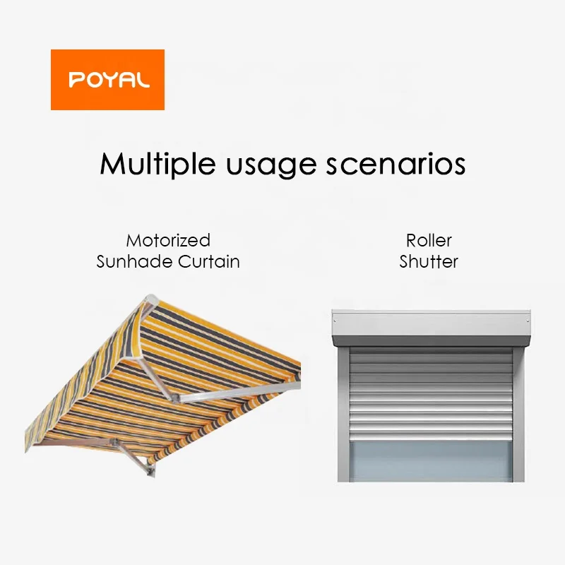 POYAL External Manual Switch High Accurate Mechanical Limit High Quality Electric Sunshade Roller Motor