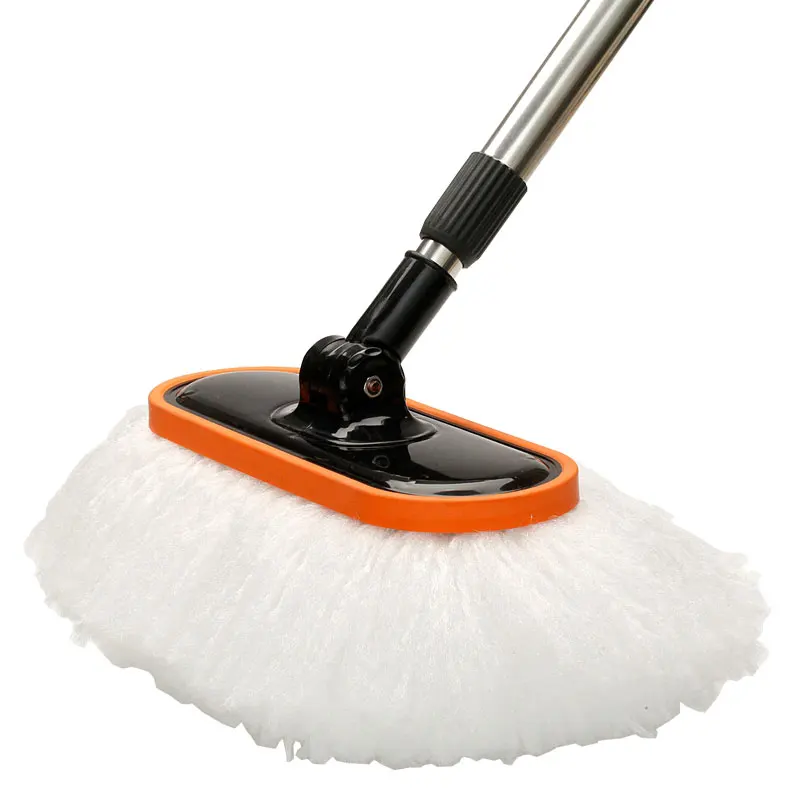 Long Handle Telescopic Milk Silk Car Wash Mop Rotatable Brush