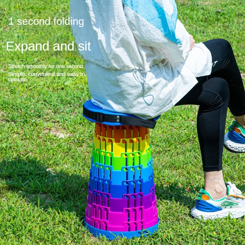 Retractable Portable Stool Collapsible Stool Lightweight Camping Telescopic Folding Stool For Outdoor Indoor