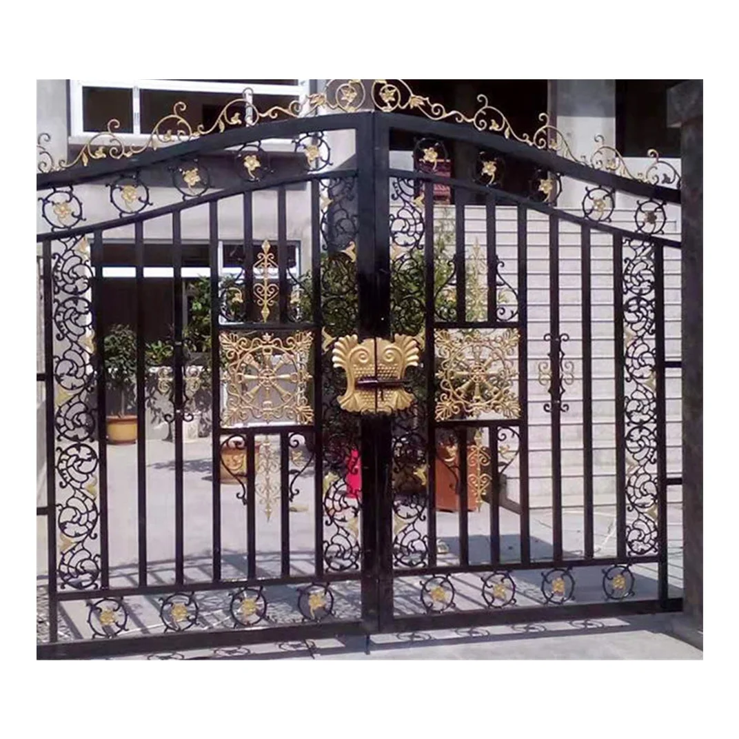 High Quality Galvanized Metal Fence Models Wrought Iron Gates Single Main Door Exterior Iron Gate Price