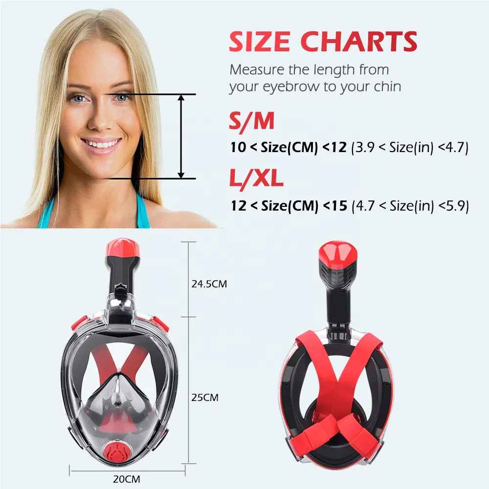 Orsen Underwater Scuba Anti Fog Free Breath Full Face Diving Snorkel Mask Anti-Uv Kids Swim Mask For Children