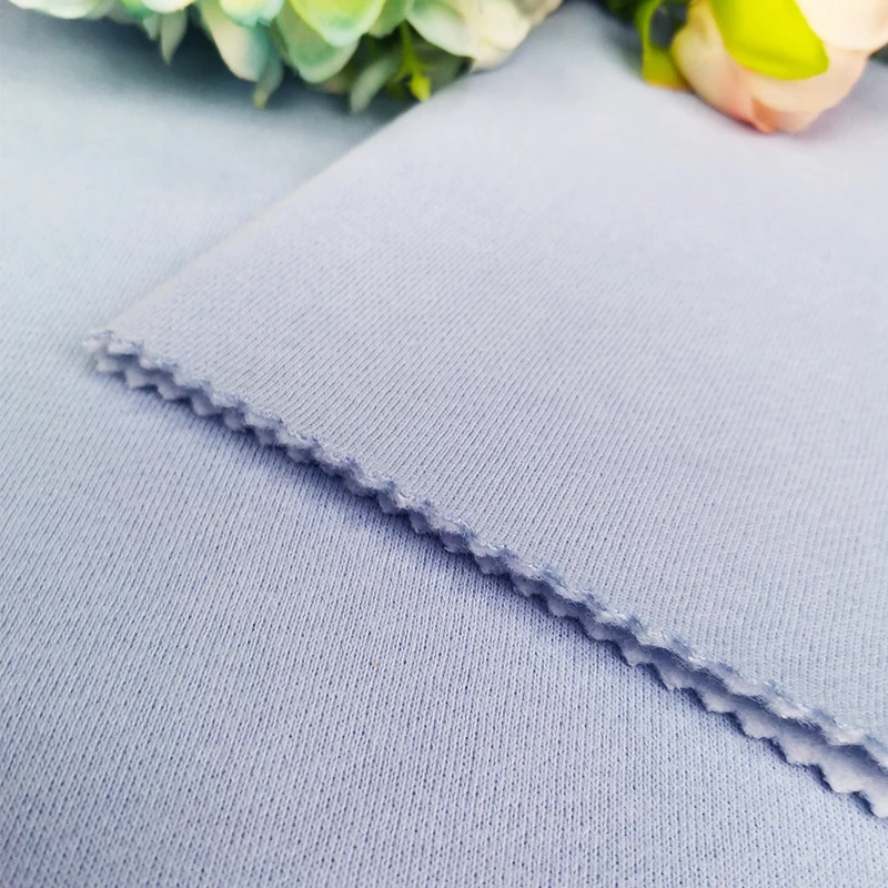 1533#Wholes solid textile cotton feel 50 cotton 50 polyester knit fabric spandex fleece for hoodie coat