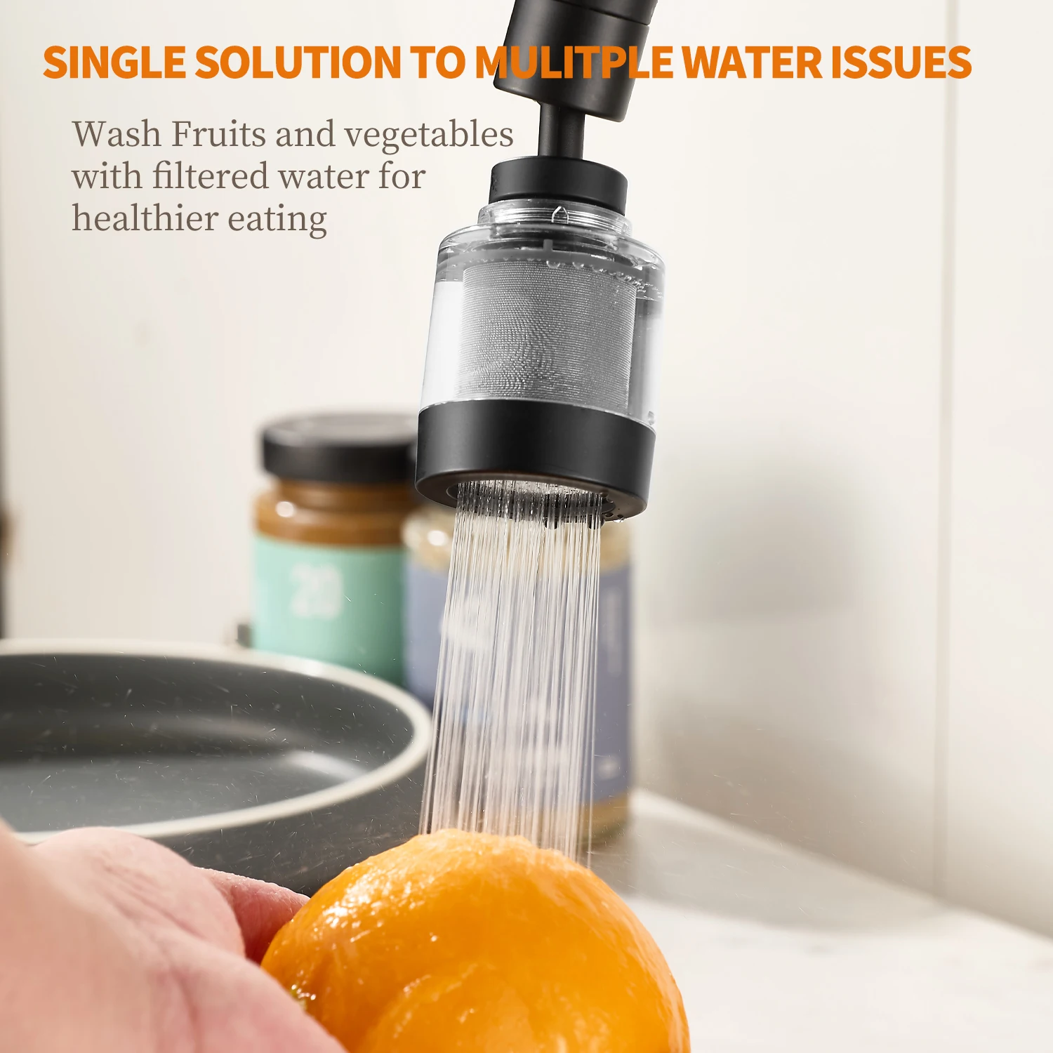 2024 New Kitchen and Bathroom Faucet Aerator Anti Splash Water Rotary Head Stainless Steel Pass Rate Mesh Filter Aerator