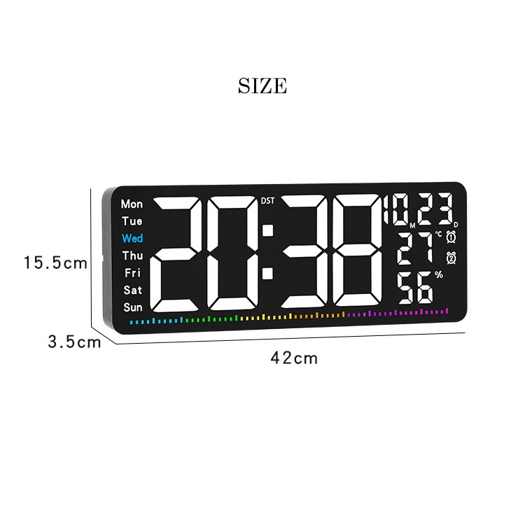 New Arrival Seconds Dynamic Lights Design Multi-functional Remote Control Timer Alarm Clock LED Digital Wall Clocks
