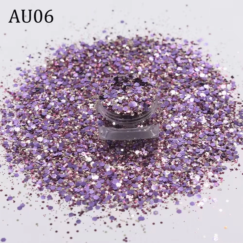 VIP Bulk Metallic Chunky Mix PET Glitter For Body Halloween Christmas Decoration Glitter Flakes