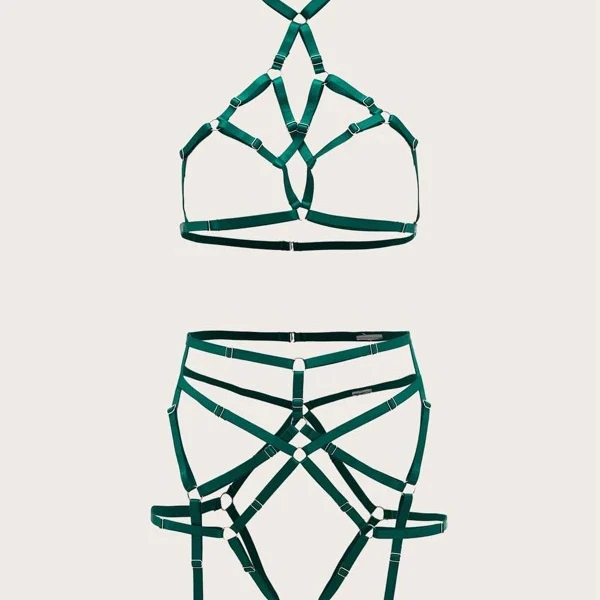 Женский открытый бюстгальтер в стиле панк бондажное белье сексуальный костюм