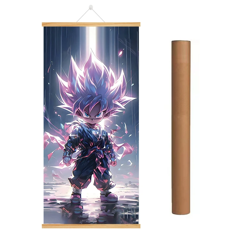 Anime Dragon Ball Sun Wukong Scroll Hanging Paintings Customizable Canvas Surrounding Living Room Decoration Paintings
