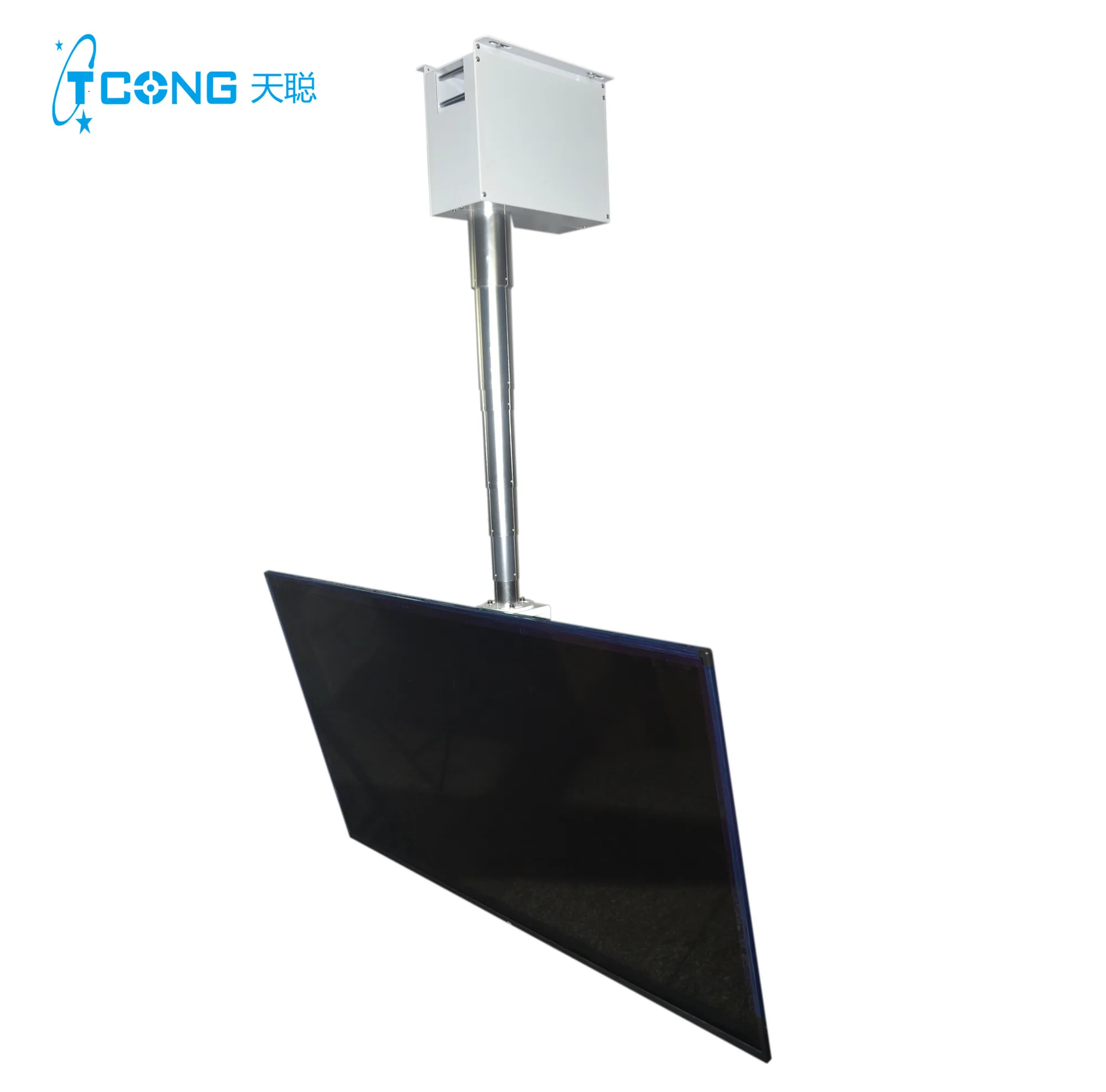 Remote Control Full Automation Telescopic TV Ceiling Lift Flip Down TV Mount  Motorized Ceiling TV Mount