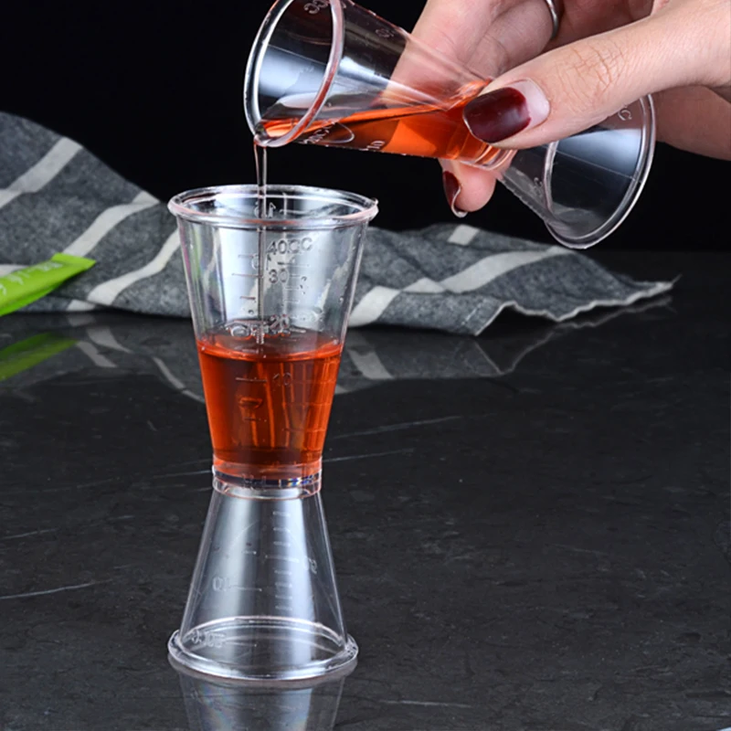Multi-functional transparent PC resin double head measuring cup bubble tea and bar use Jigger