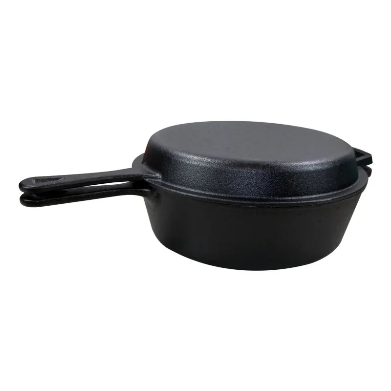 Заводская поставка чугунная голландская печь 3 2qt 10 5 дюймов с крышкой для духовки двойного назначения