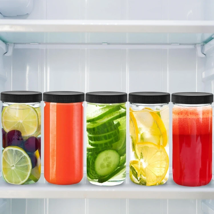 Transparent Food grade round 250 ML 480 ML 8 OZ 16 OZ  jam honey jelly glass storage paragon jar with airtight lid