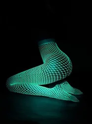 Glow in the dark Luminous fiishnet socks stocking sexy party pantyhose tights for woman