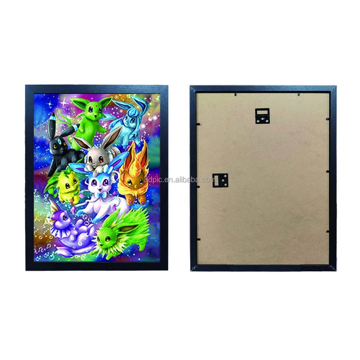 3d lenticular picture flip framed anime poster 3d framed printing in stock