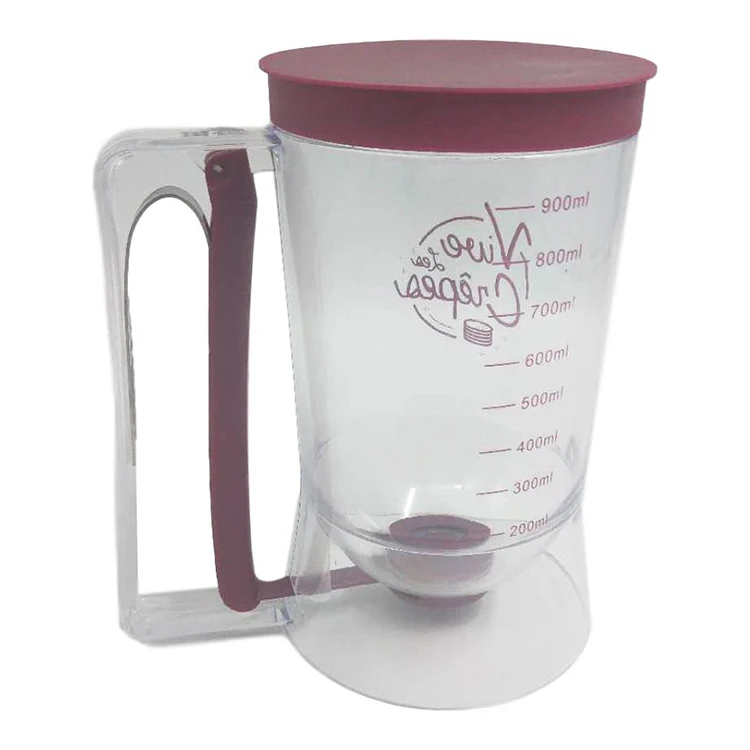 Pancake Cupcake Batter Dispenser Tool - for Cupcakes Crepes,Waffles with Measuring Label Squeeze Handle Bracket