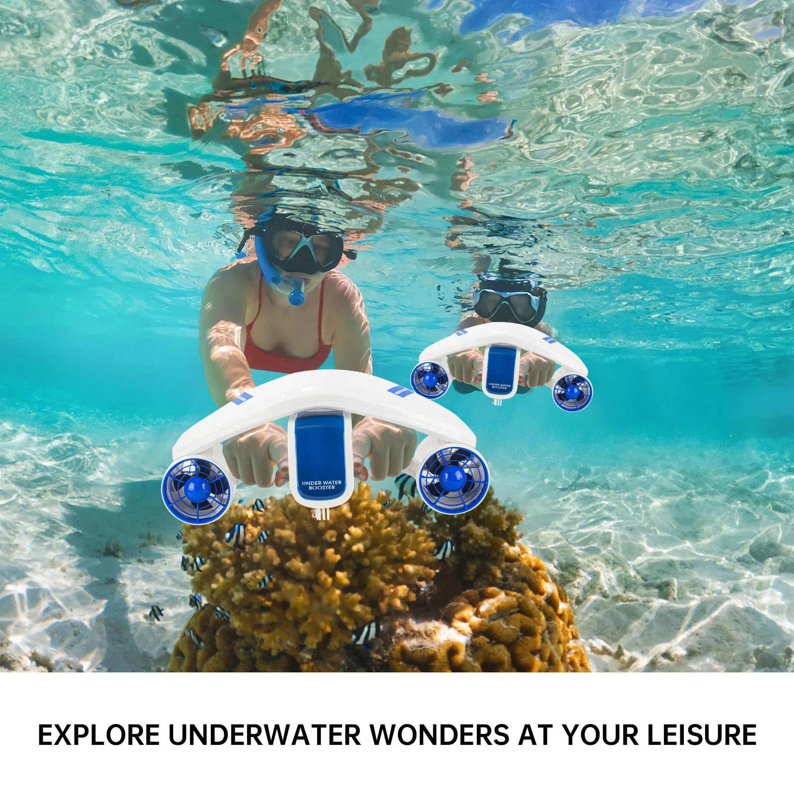 20m Deep Waterproof Underwater Scooter with Two speed Adjustment for Sea Diving & Underwater Photography