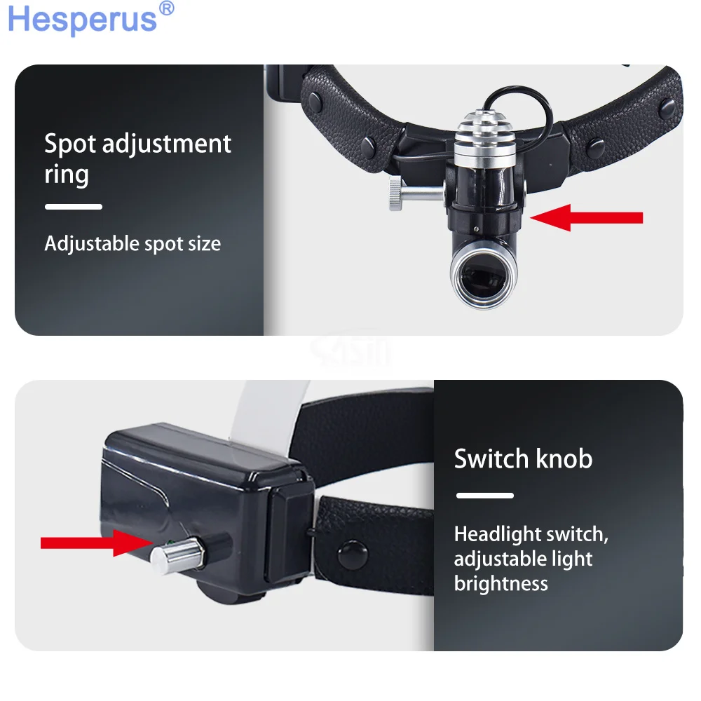 5W ENT Head Wearing Light Lamp For Binocular Loupes Brightness Spot Ajustable Dental Lab Headlamp Surgical Headlight