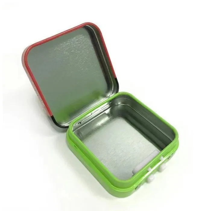 CR tin cans rectangular proof child resistant box for custom safe case clear CR tin can