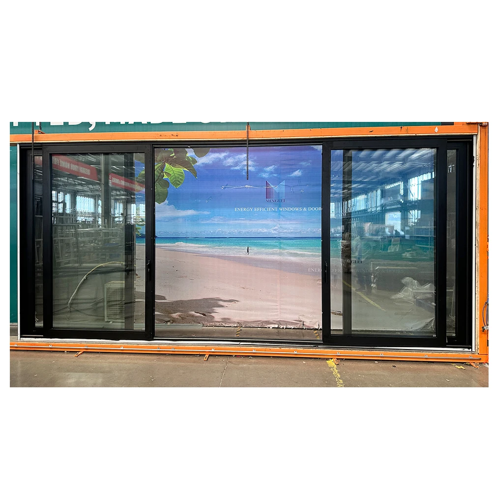 Minglei American Exterior Hurricane Impact 4 Panel Patio Door Thermal Break aluminum Lift And Sliding Door