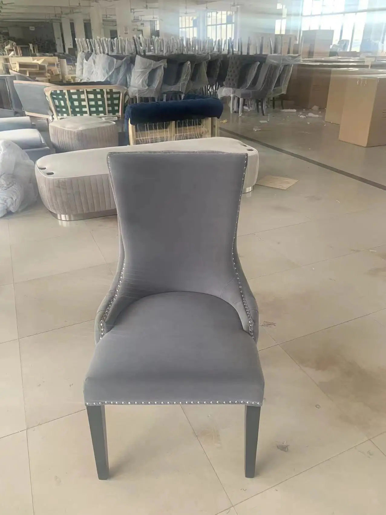 European style wood frame Elegant y Luxury Upholstered  Leather /velvet Wooden Dining Chair  High back dining chair