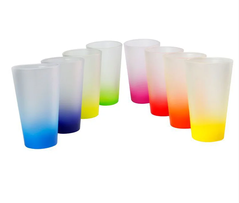 2022 new Wholesale high quality  DIY Frosted Heat Transfer Printing blanks sublimation glass mug with handle