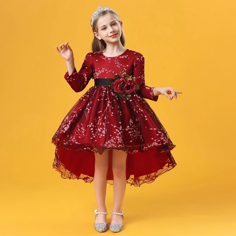 New Baby Frock Design Luxury Lace Flower Girl Kids Party Dress Wholesale Maxi Long Dresses For Kids