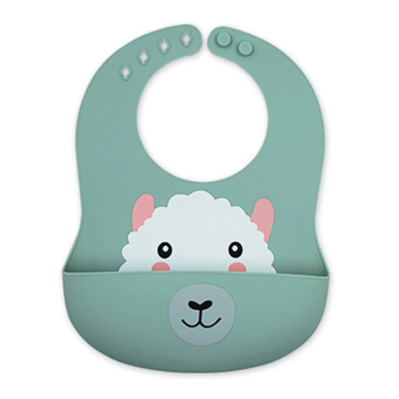 Добро пожаловать модная заводская цена моющийся Мягкий силиконовый нагрудник для кормления младенцев с принтом Ловец крошек