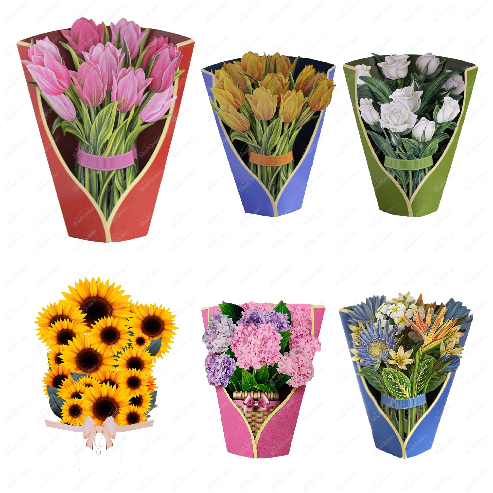 novelties 2025 Custom promotional novelty gifts 3D Pop Up Popup Flower Greeting Cards items with Blank Note Card and Envelope