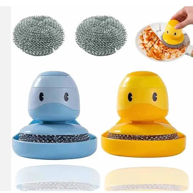 Wholesale cartoon pot brush, detachable wall mounted, liquid added dishwashing brush, household cleaning products