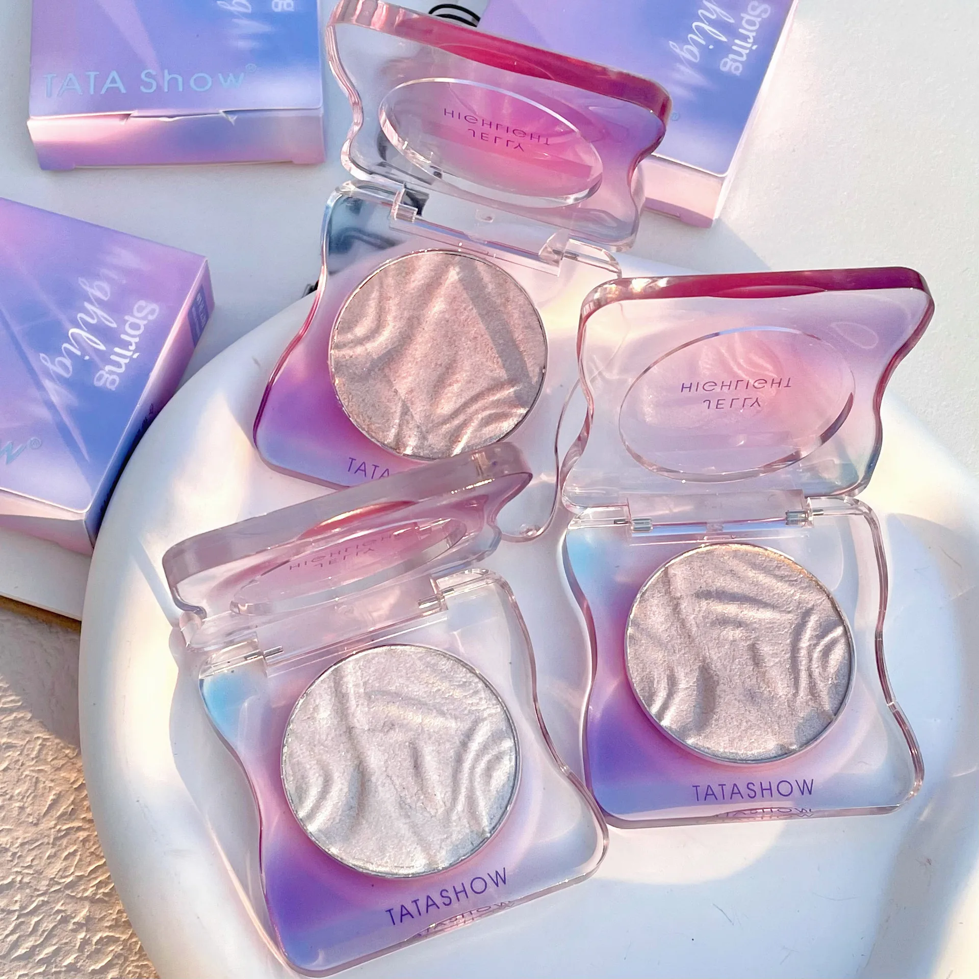 Nebula highlighter powder Mashed potato Cake Monochrome high-gloss contouring female natural nude makeup brightening