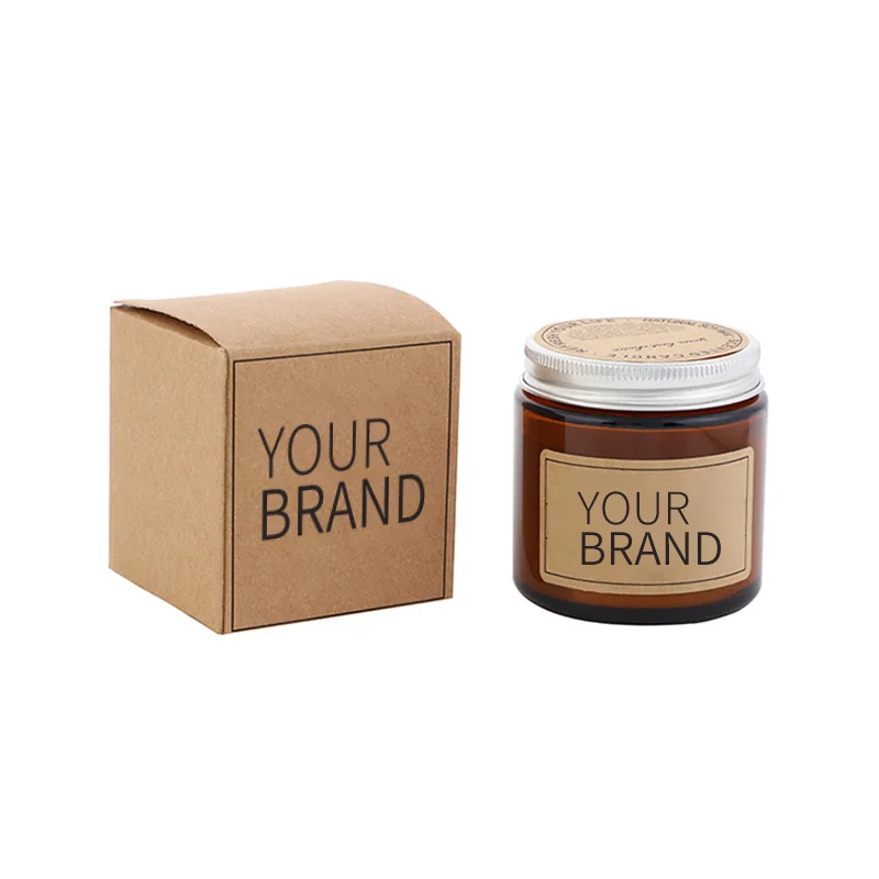 Wholesale Customized Private Label Home Fragrance Natural Soy Wax White Black Glass Jar Scented Candles