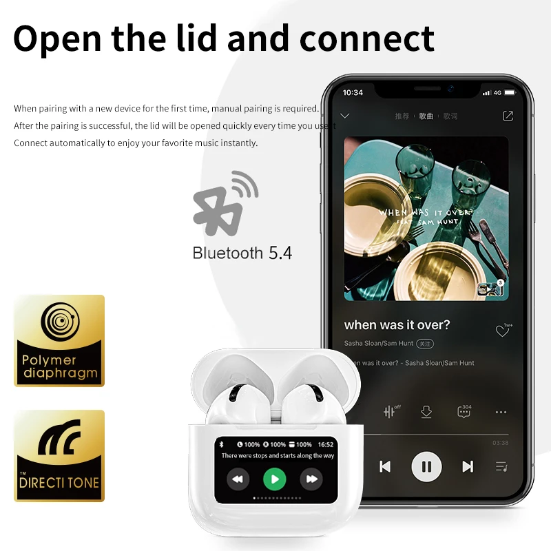New Design a12 pro earbuds  Lcd Touch Screen Display Headset Auriculares Inalambricos Tws Earbuds Waterproof Earphone