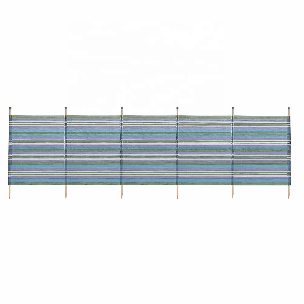 Popular Stable 6 Wooden Pole Beach Camping Wind Screen 5 Section Outdoor Garden Beach Holiday Camping  Wind Break New