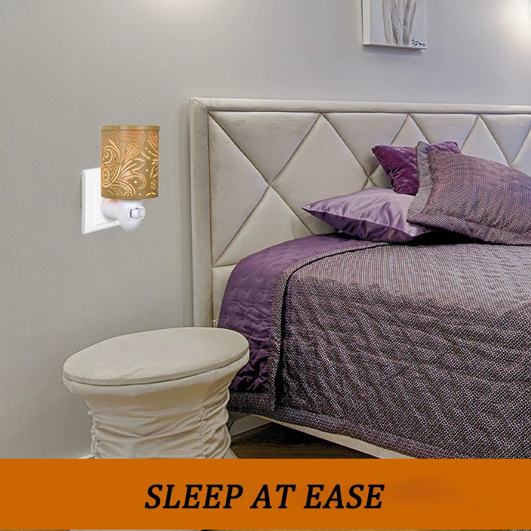 Yellow Metal Night Lamp Indoor Decoration Heater Electric Wax Melt Candle Warmer