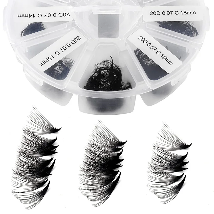 Loose Pre Made Fans Eyelash Extension Korea 300-500 1000 0.05 0.07 0.10 Premade Volume Fans Loose Premade Volume Fans Lashes