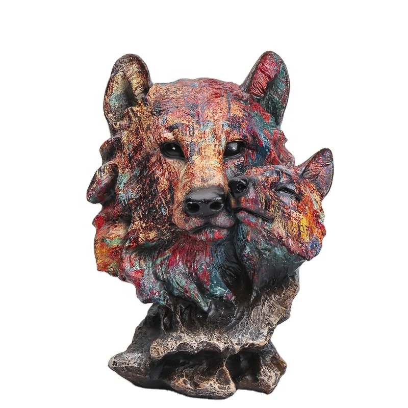 Zoo Park Tiger Wolf Elephant Statues Souvenir Gift For Tourists Handmade Ornaments Handmade Sculpture For Home Decor