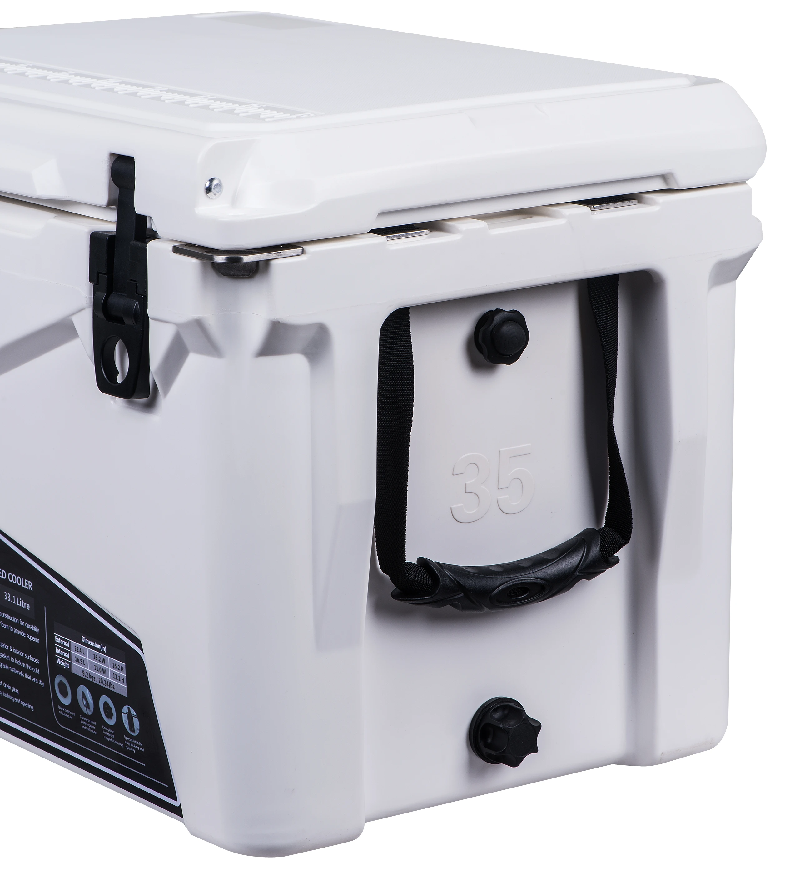 High quality Kuer 35QT roto molded plastic ice chest cooler box for outdoor