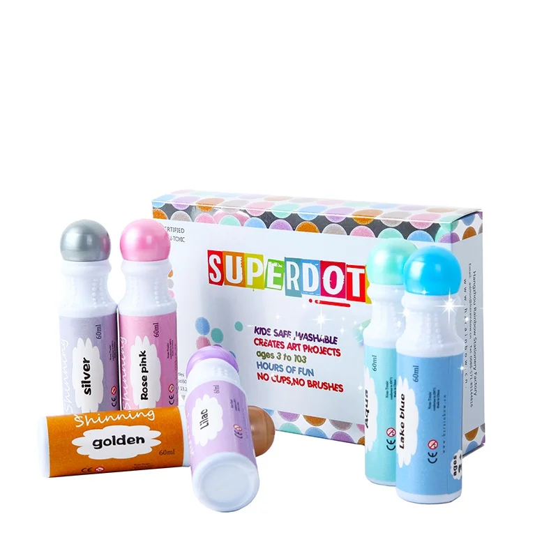 
2020 Amazon hot sale 6 PK Educational drawing dot markers for Preschoolers and kids 