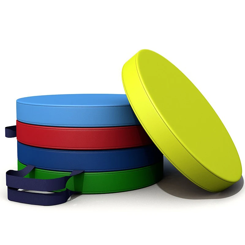 Custom-Made 13.5 Inches Waterproof PU Leather Circle Seat Cushions Kids Floor Mats for Kindergarten Nursery School