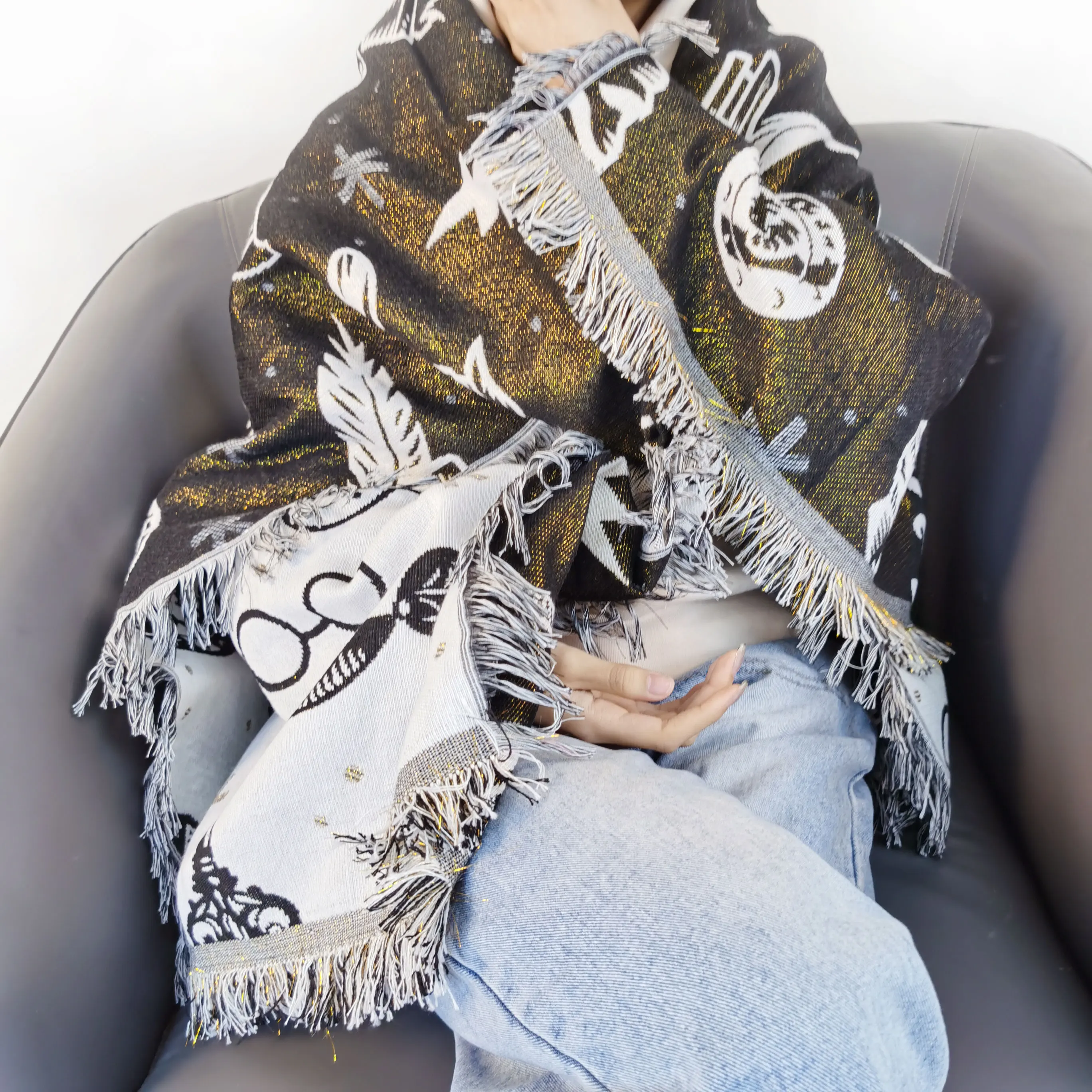 Beddingjoy Blanket Size 60*50 inch Custom Tapestry Sofa Throw Woven Blankets