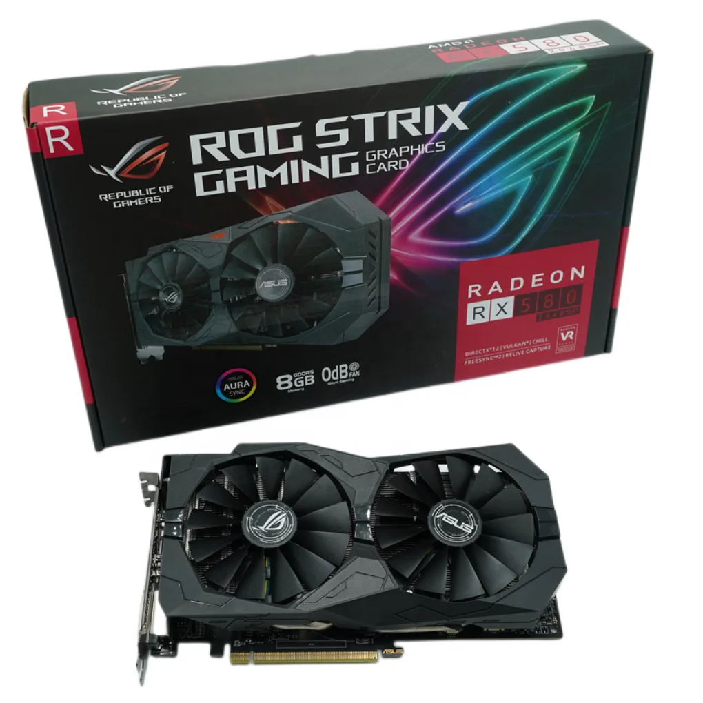 Strix A sus RX 580 8g графические карты 2048sp evo компьютерная оригинальная AMD видеокарта RX580 8G использованные графические карты 580 rx 8g