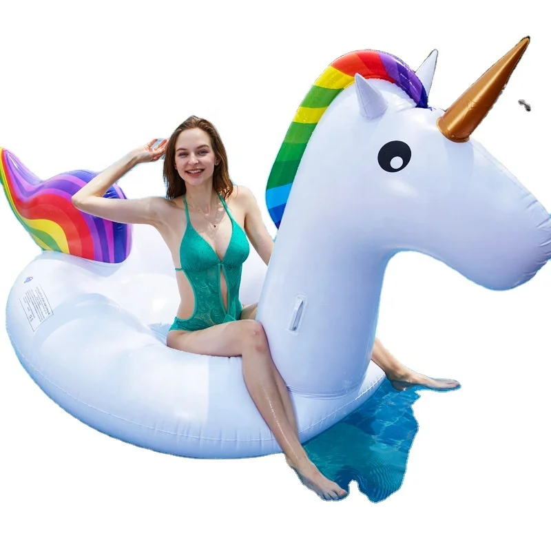 wholesale swimming pool customize logo inflatable floating water toys top quality ride on beach Inflatable unicorn