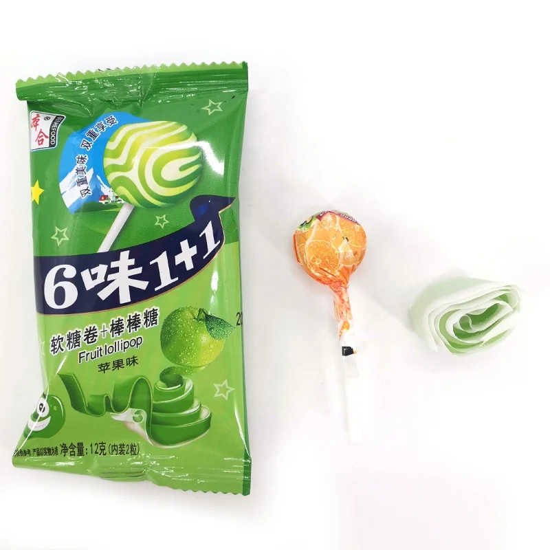 Конфеты в ассортименте с леденцами и резиновым ремнем, Упаковка конфет с фруктовым вкусом