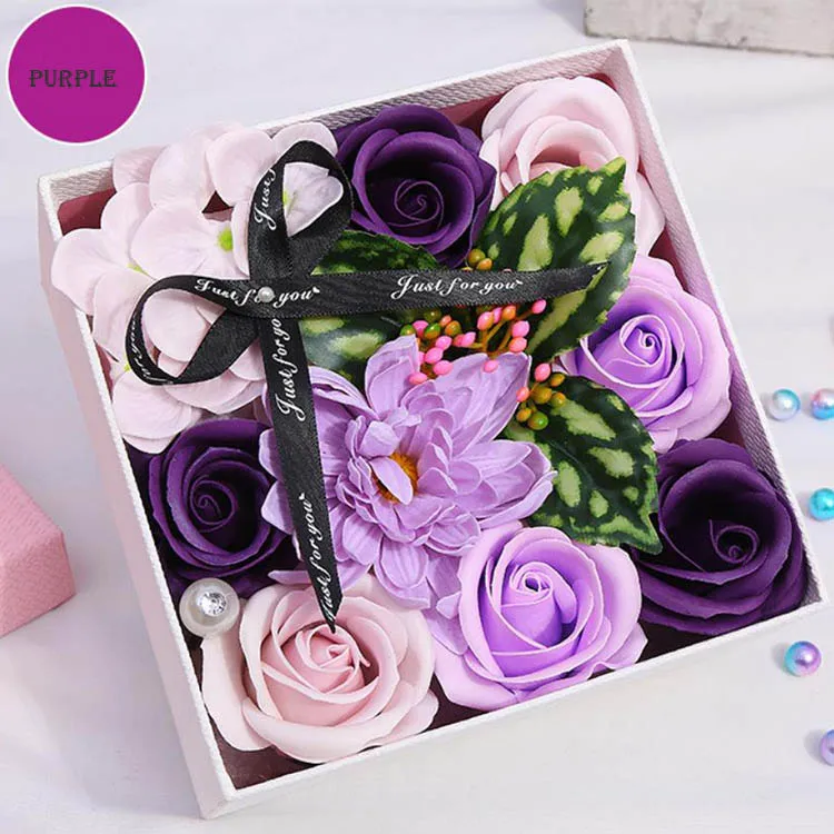 Valentines day artificial flower DIY wedding centerpieces bridal shower modern novel design rose flower box gift