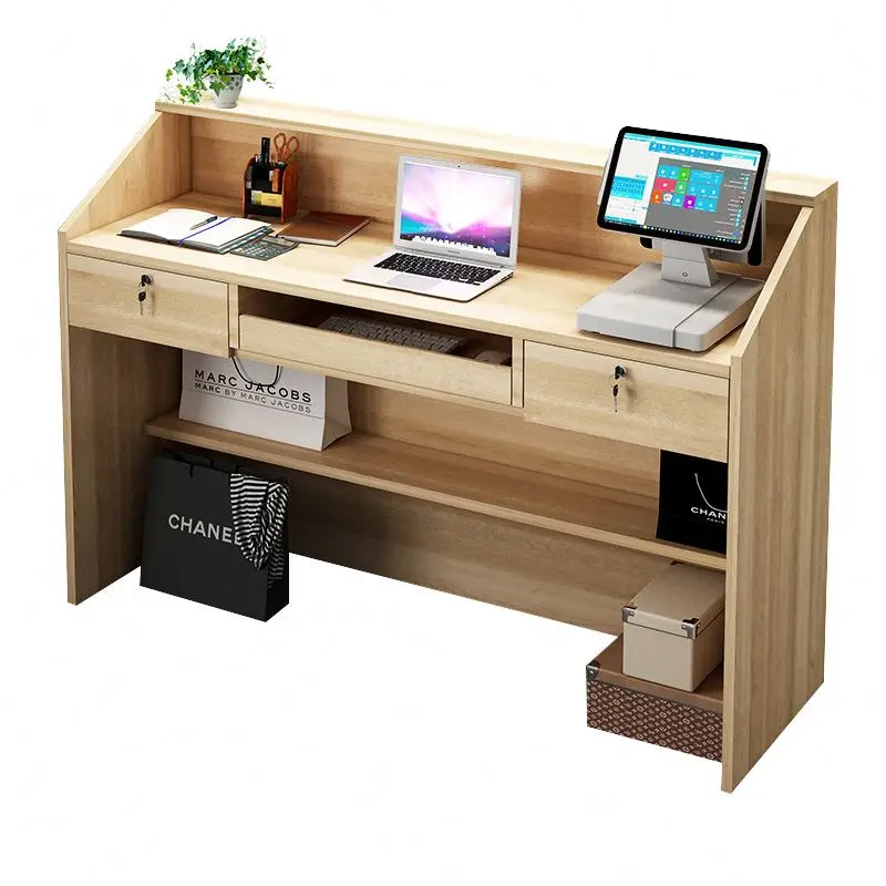 Durable Retail Electric Supermarket Checkout Counter Shop Cashier Desk Restaurant Checkout Electric Cash Desk