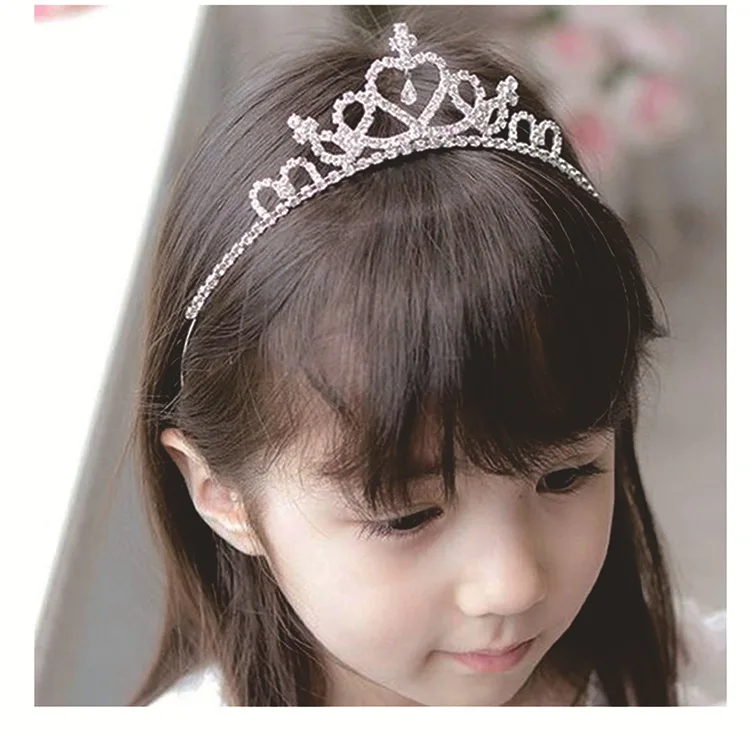 Children hair accessories Hair accessories girl cute crown princess little girl rhinestone crown hairpins baby hair comb