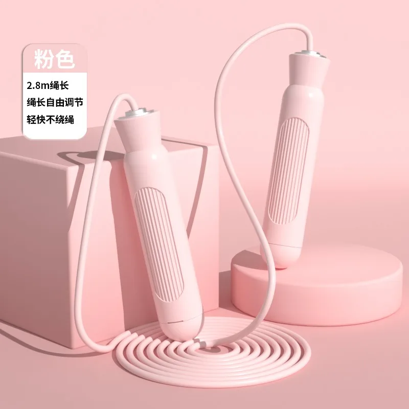 solid color adjustable cord length silicone jump rope bearing pvc speed jump rope for men