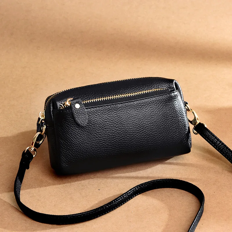Cowhide Leather Women Clutch Bag Purse Ladies Leather Small Cell Phone Shoulder Bag Crossbody Bags chinese online markets