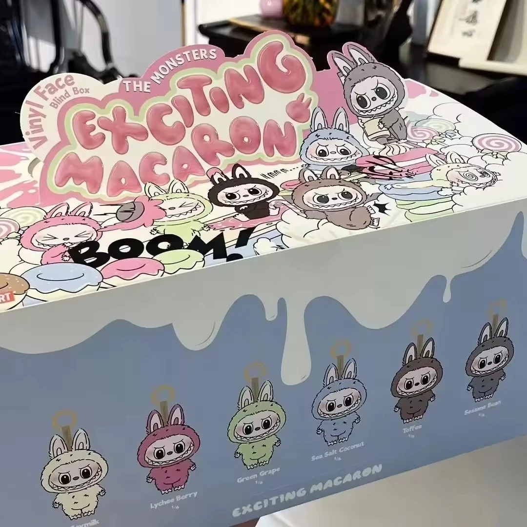 Labubu Pop Mart Blind Box labubu macaron  rubber Face series Anime Action Figure blind box toys for decoration