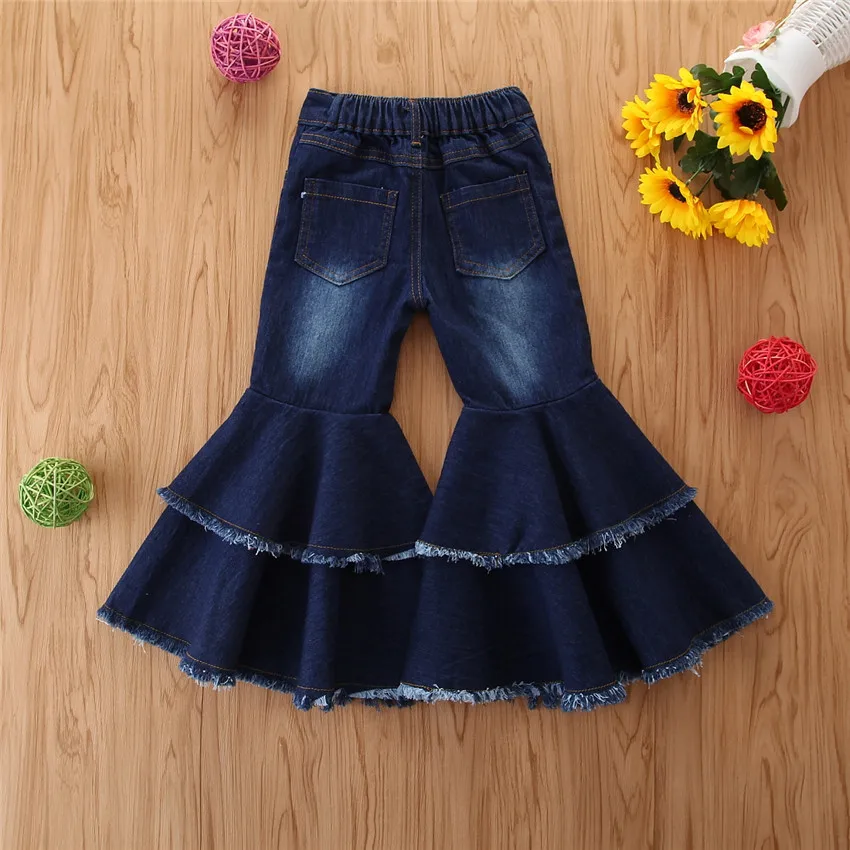 
Fall 2020 little girl bell bottom pants kids flare jeans 