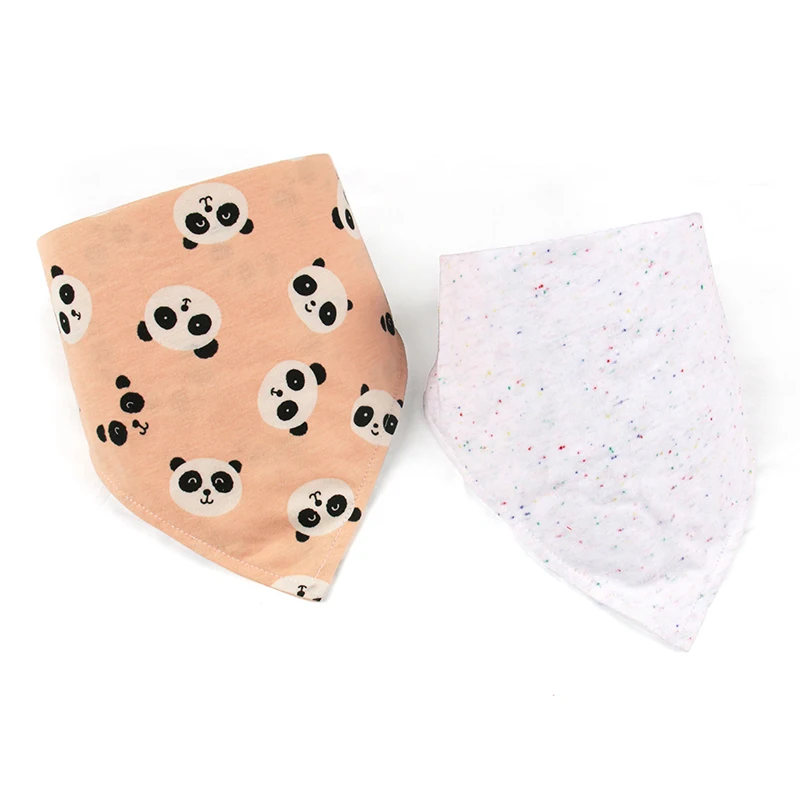
1 day to ship stock high quality super cute panda animal bandana bibs baby bibs 